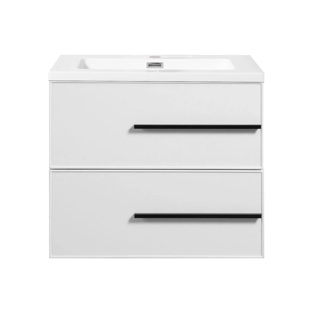 Bella 24" W Wall-Mounted White Vanity with Sink Top | LessCare